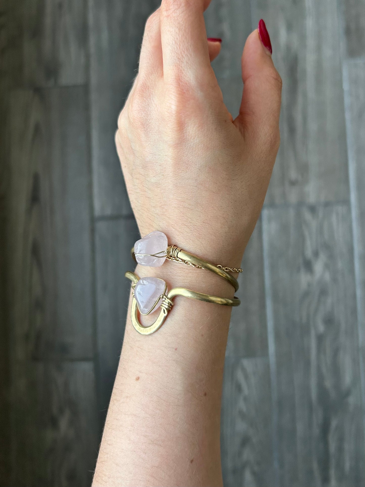 Brazalete Cuarzo Rosa