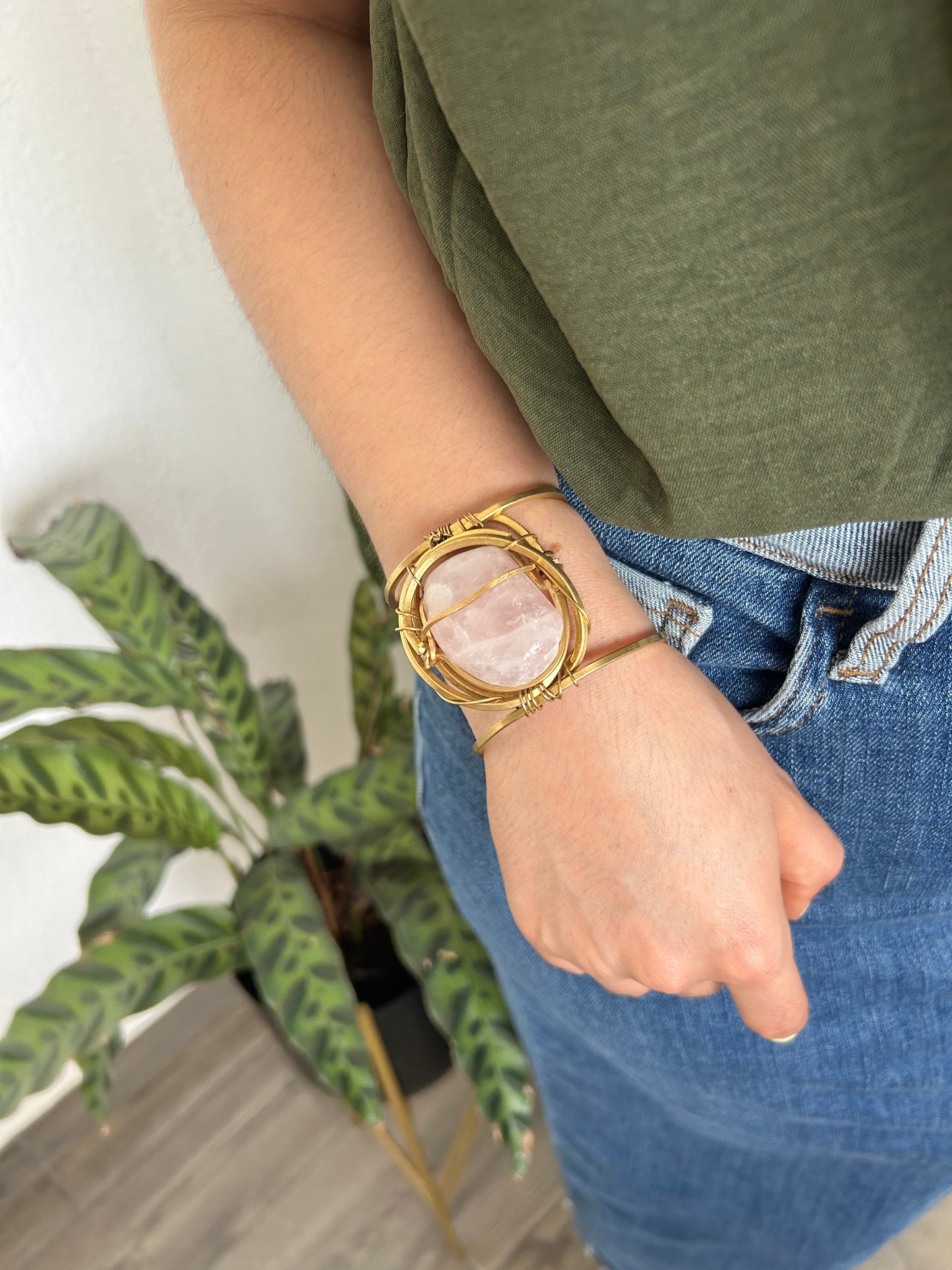 Brazalete Cuarzo Rosa