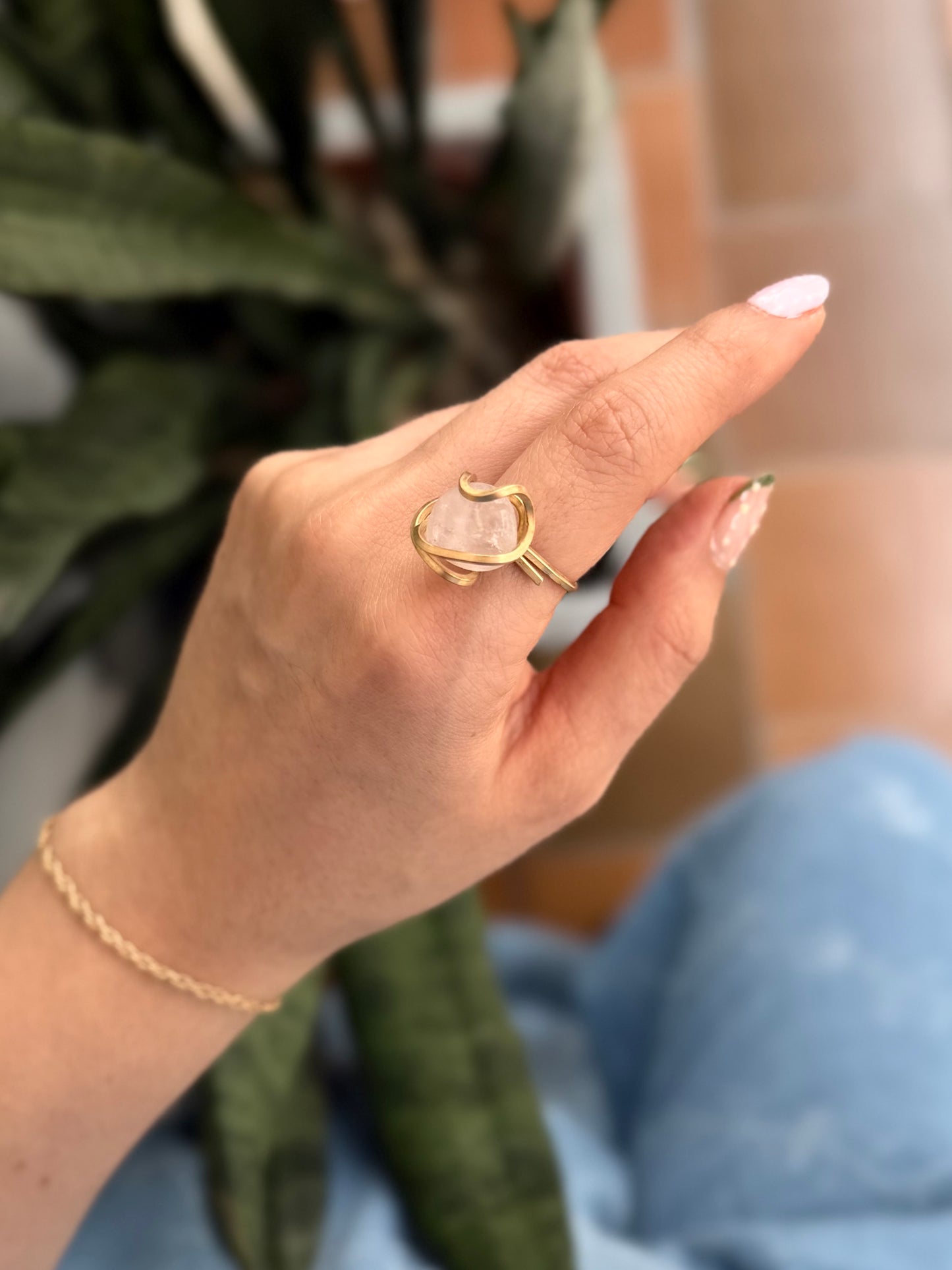 Anillo Cuarzo Rosa