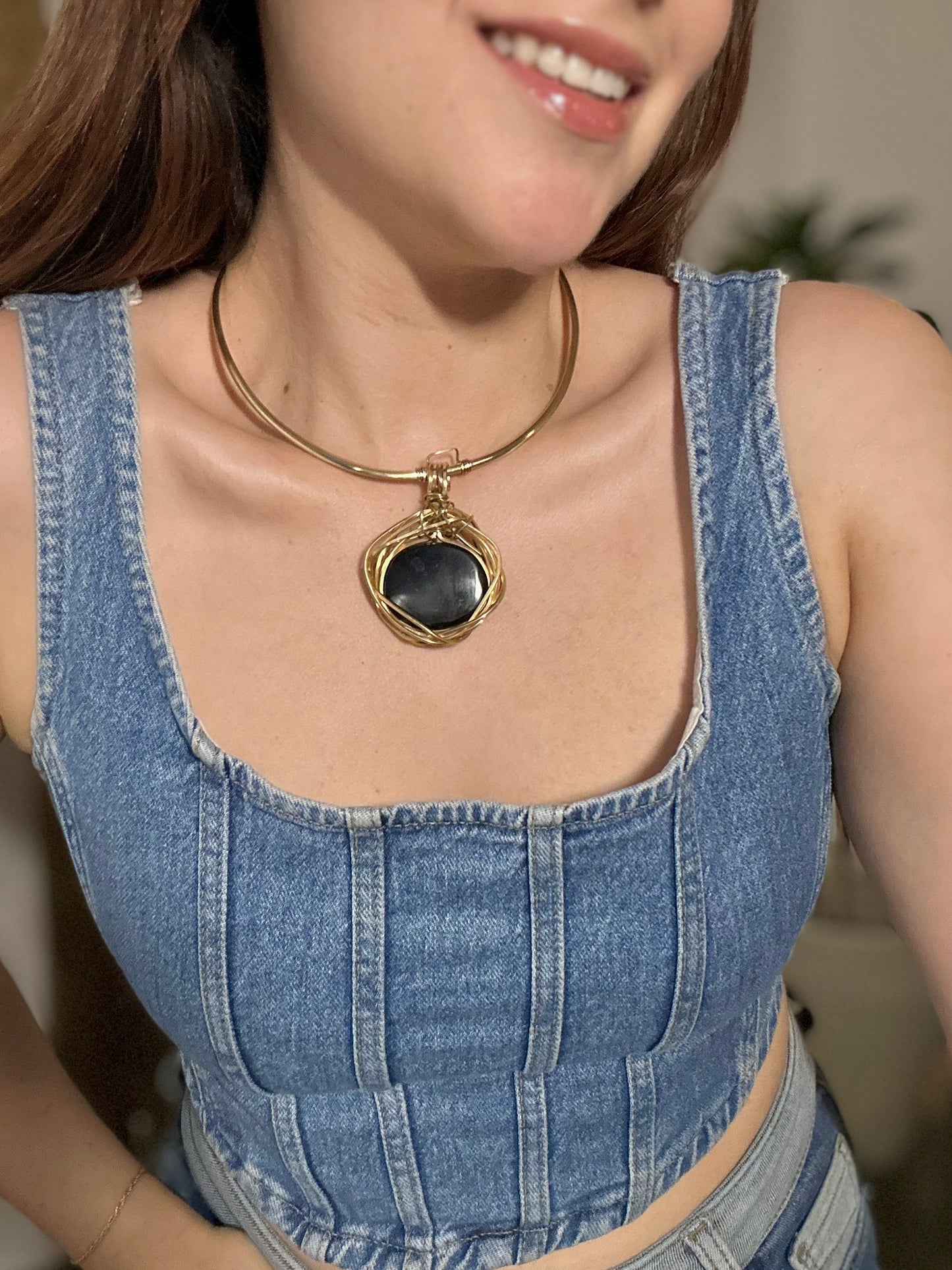 Collar Obsidiana Negra