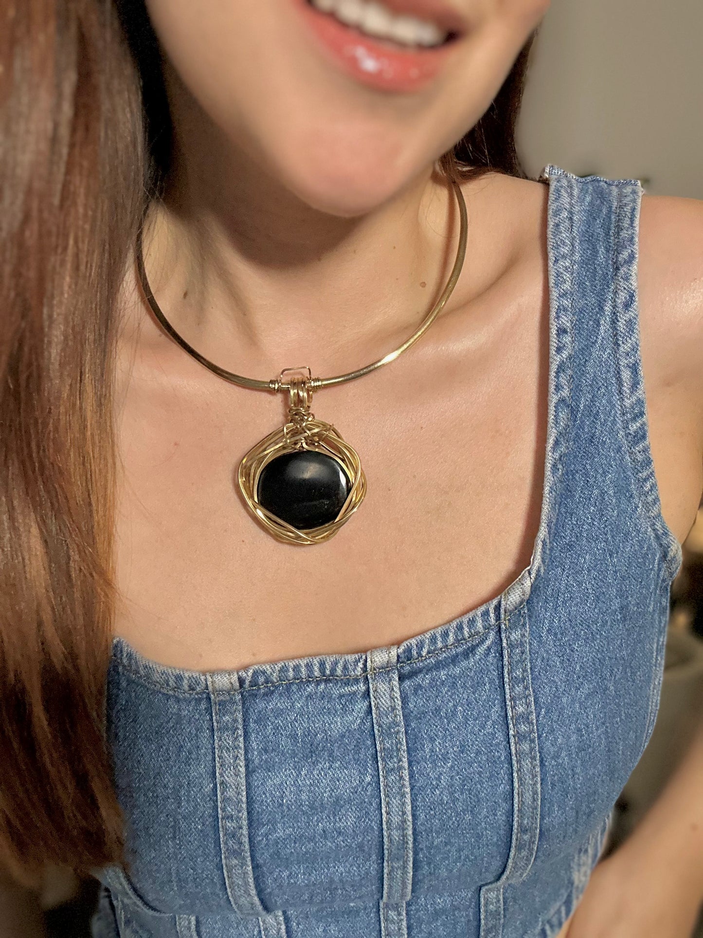Collar Obsidiana Negra