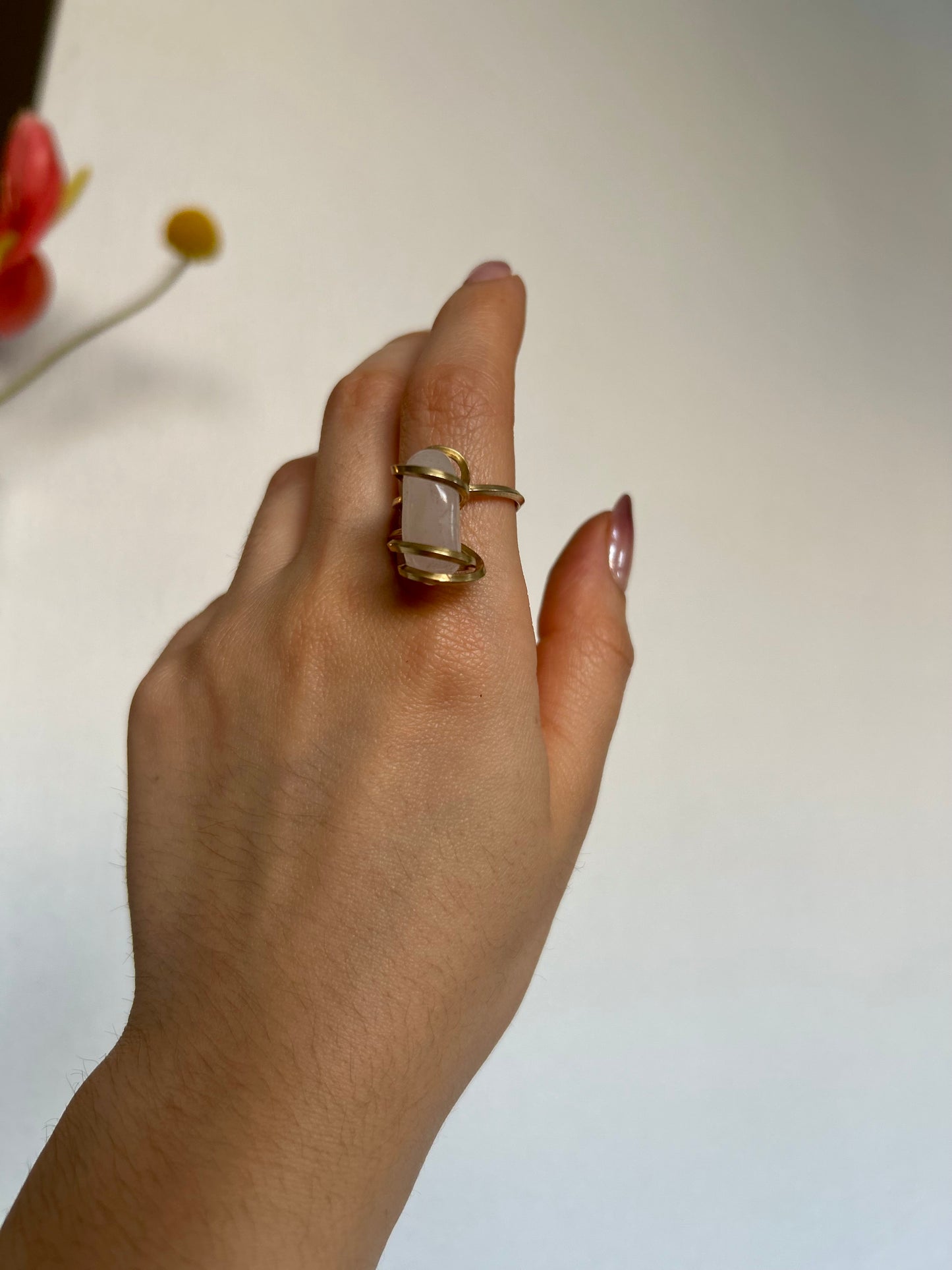 Anillo Cuarzo Rosa
