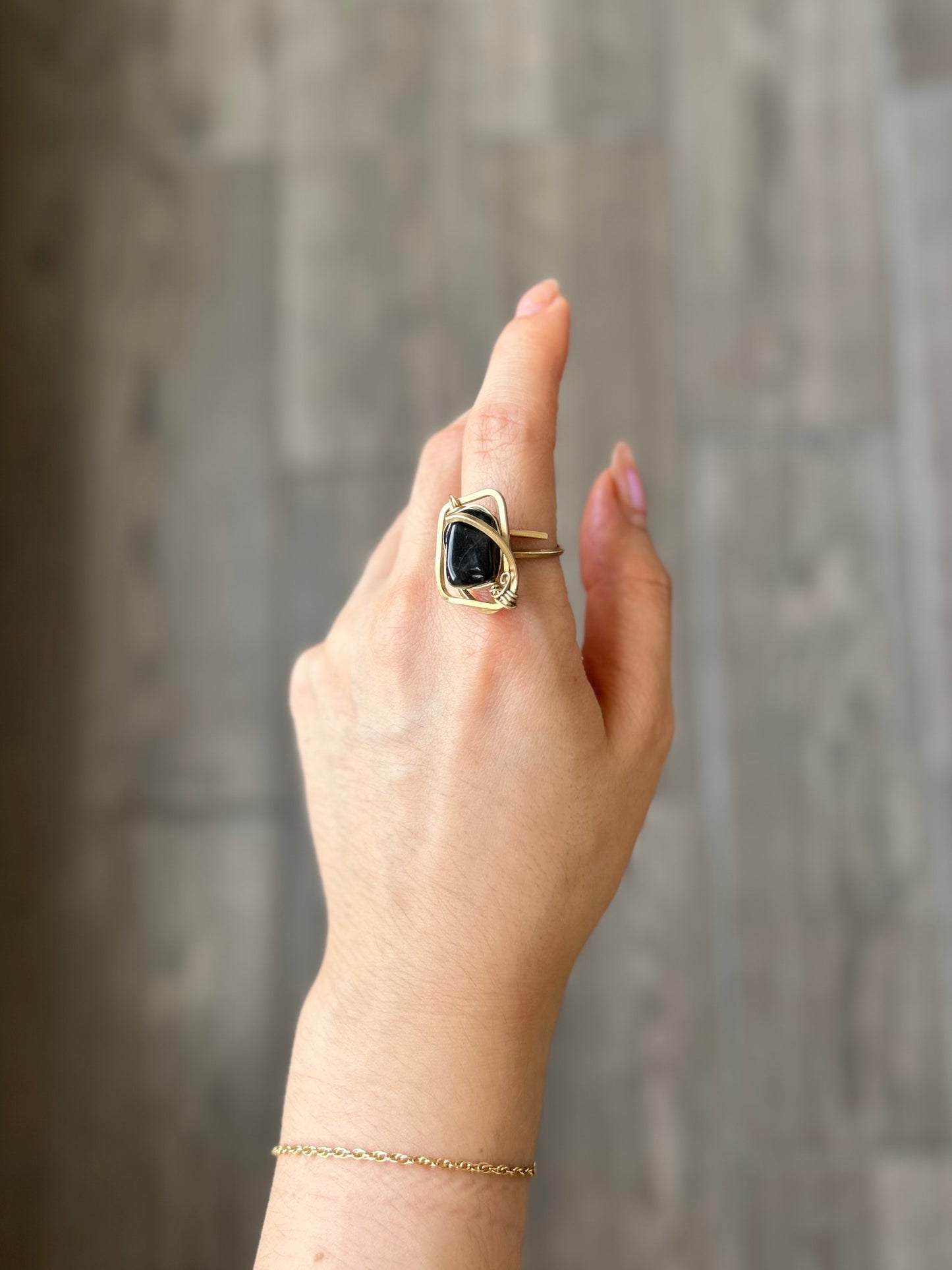 Anillo Obsidiana Negra