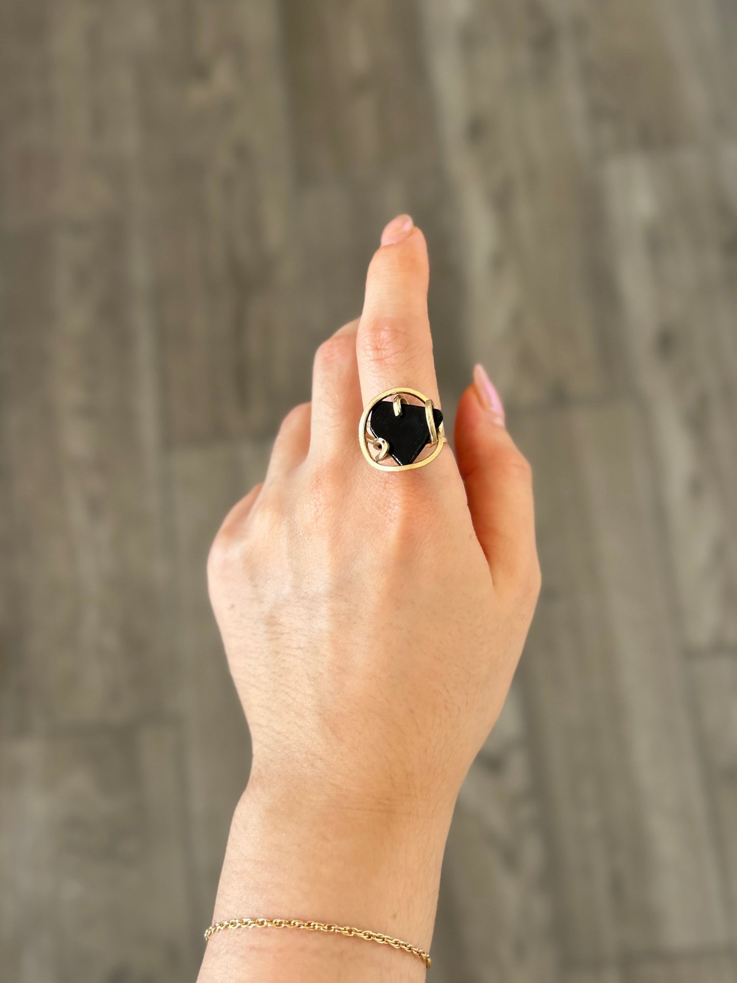 Anillo Obsidiana Negra