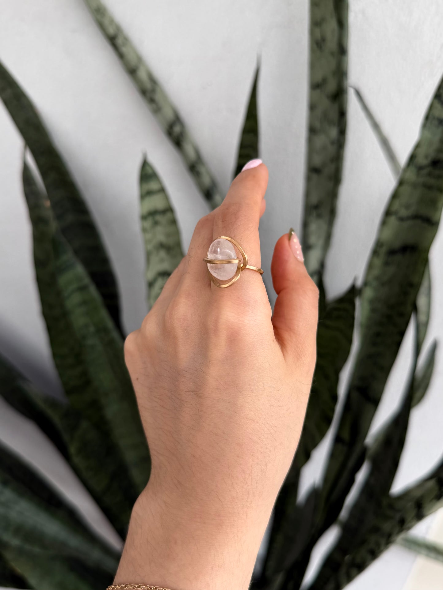 Anillo Cuarzo Rosa