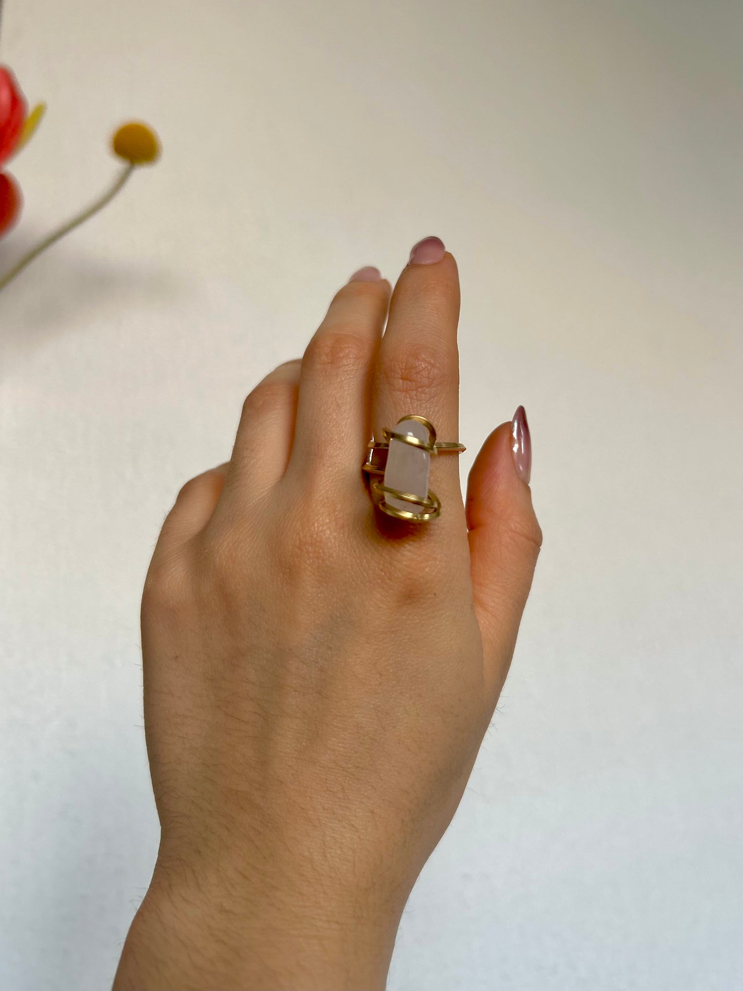 Anillo Cuarzo Rosa