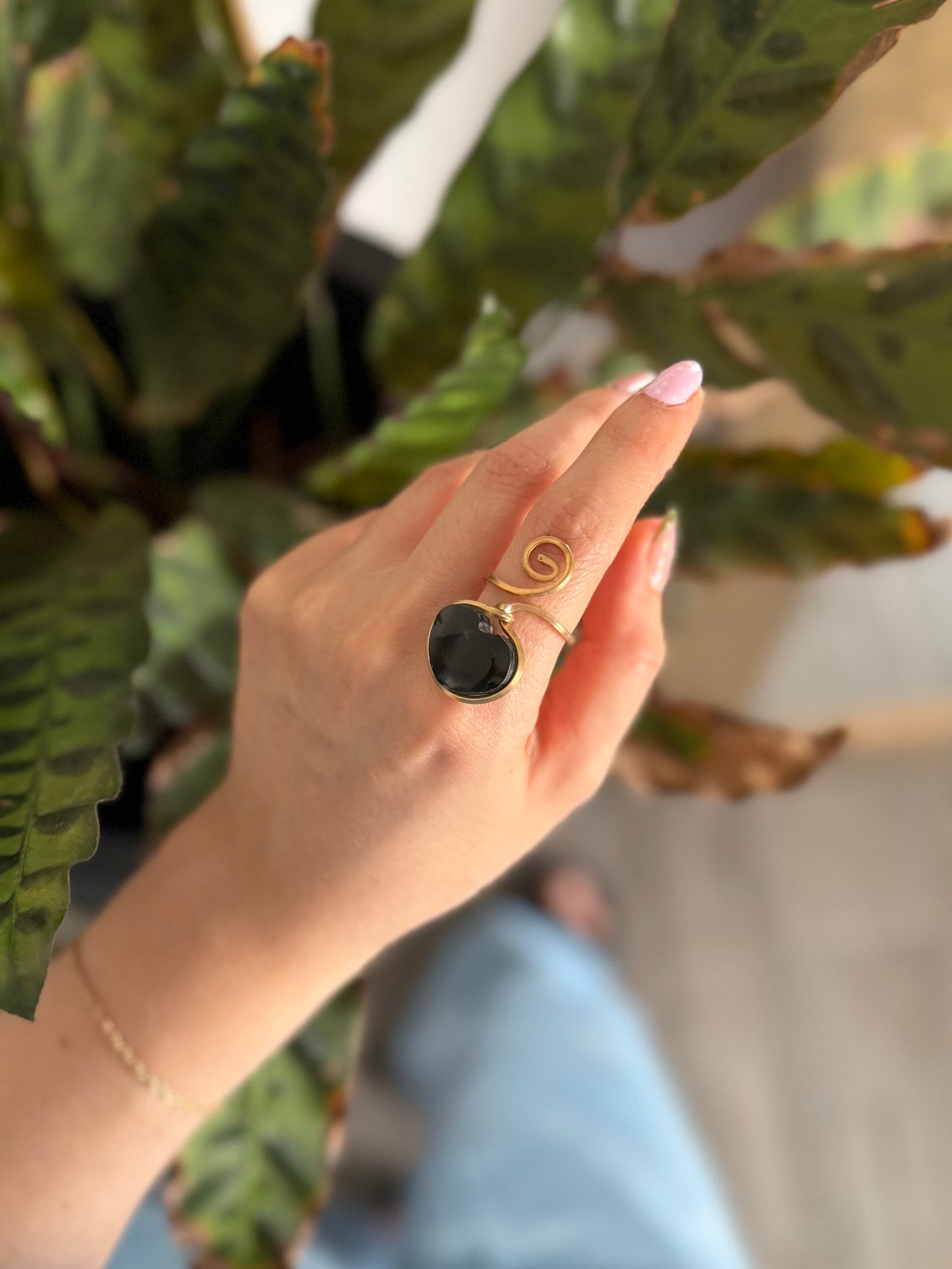 Anillo Obsidiana Negra