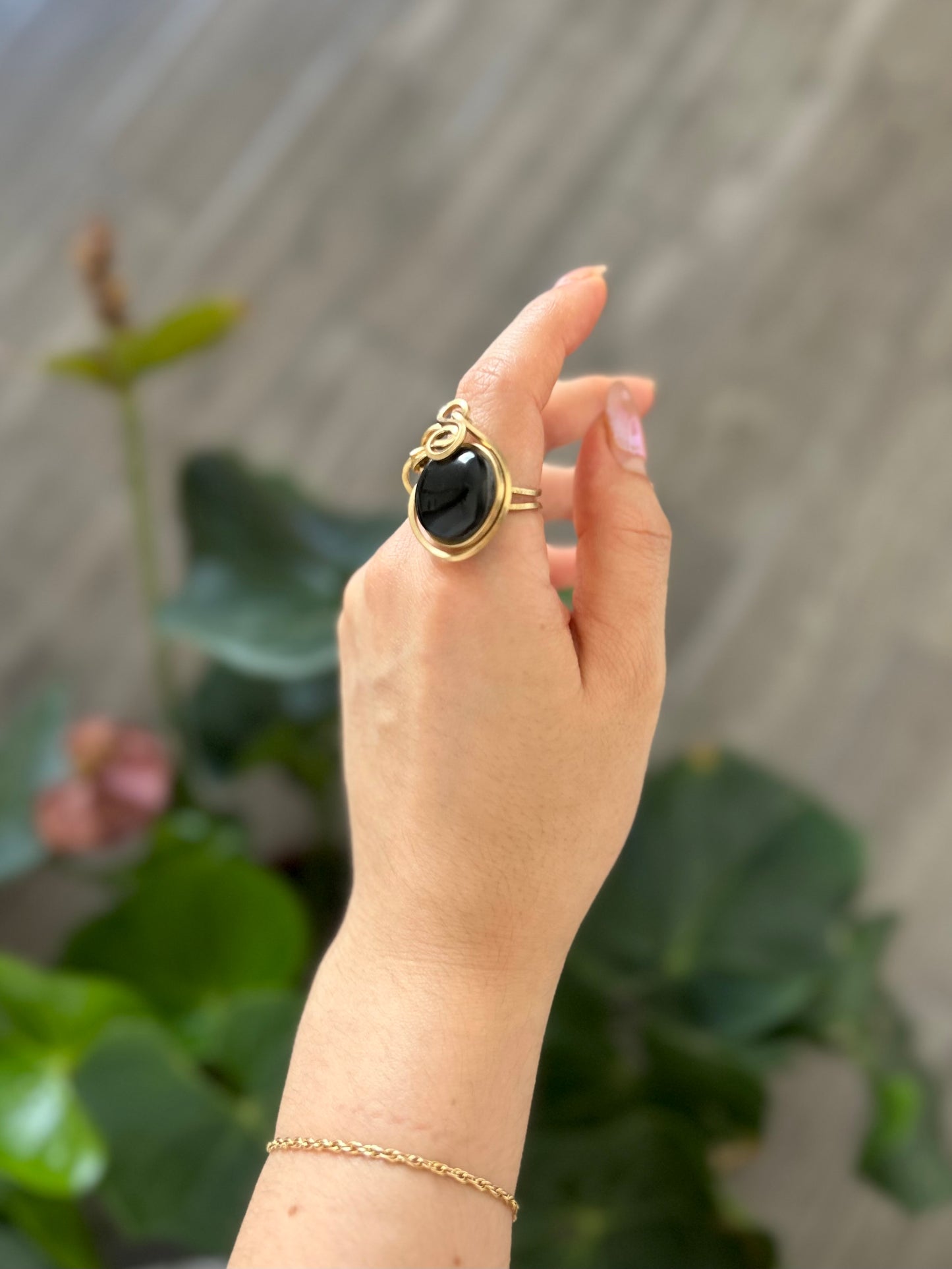 Anillo Obsidiana Negra