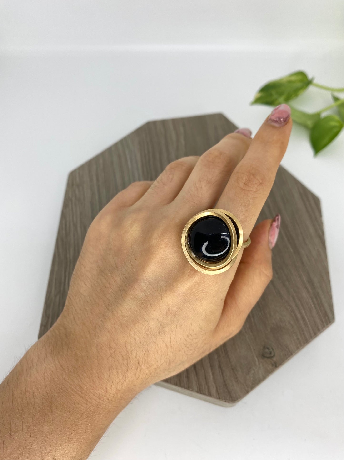 Anillo Obsidiana Negra