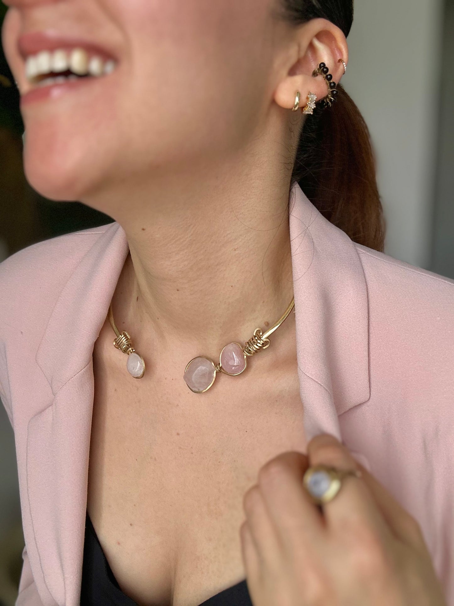 Collar Cuarzo Rosa