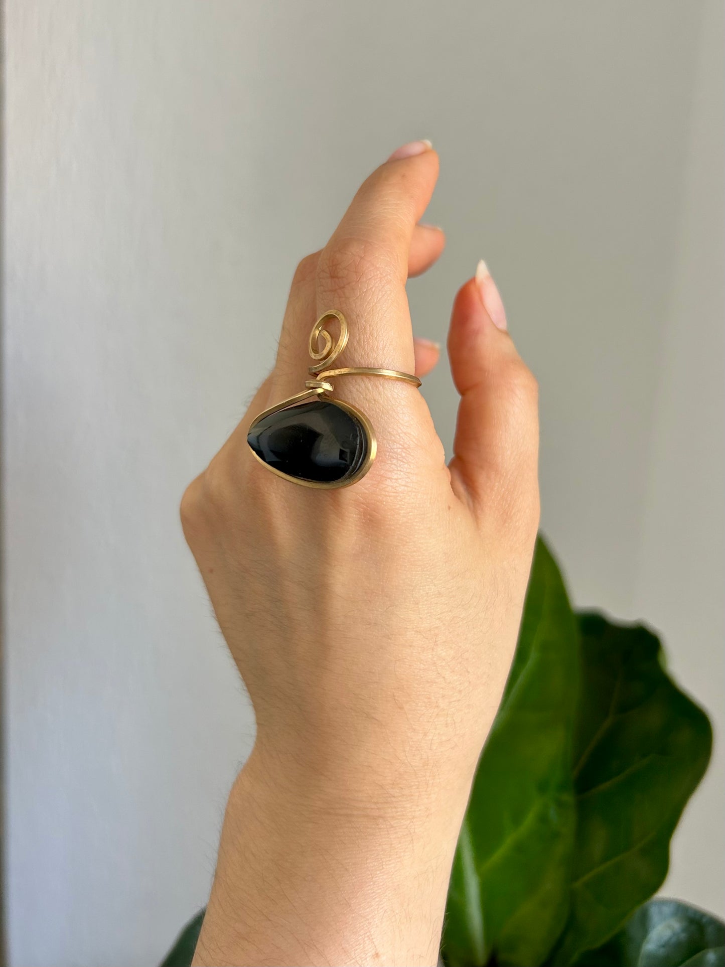 Anillo Obsidiana Negra