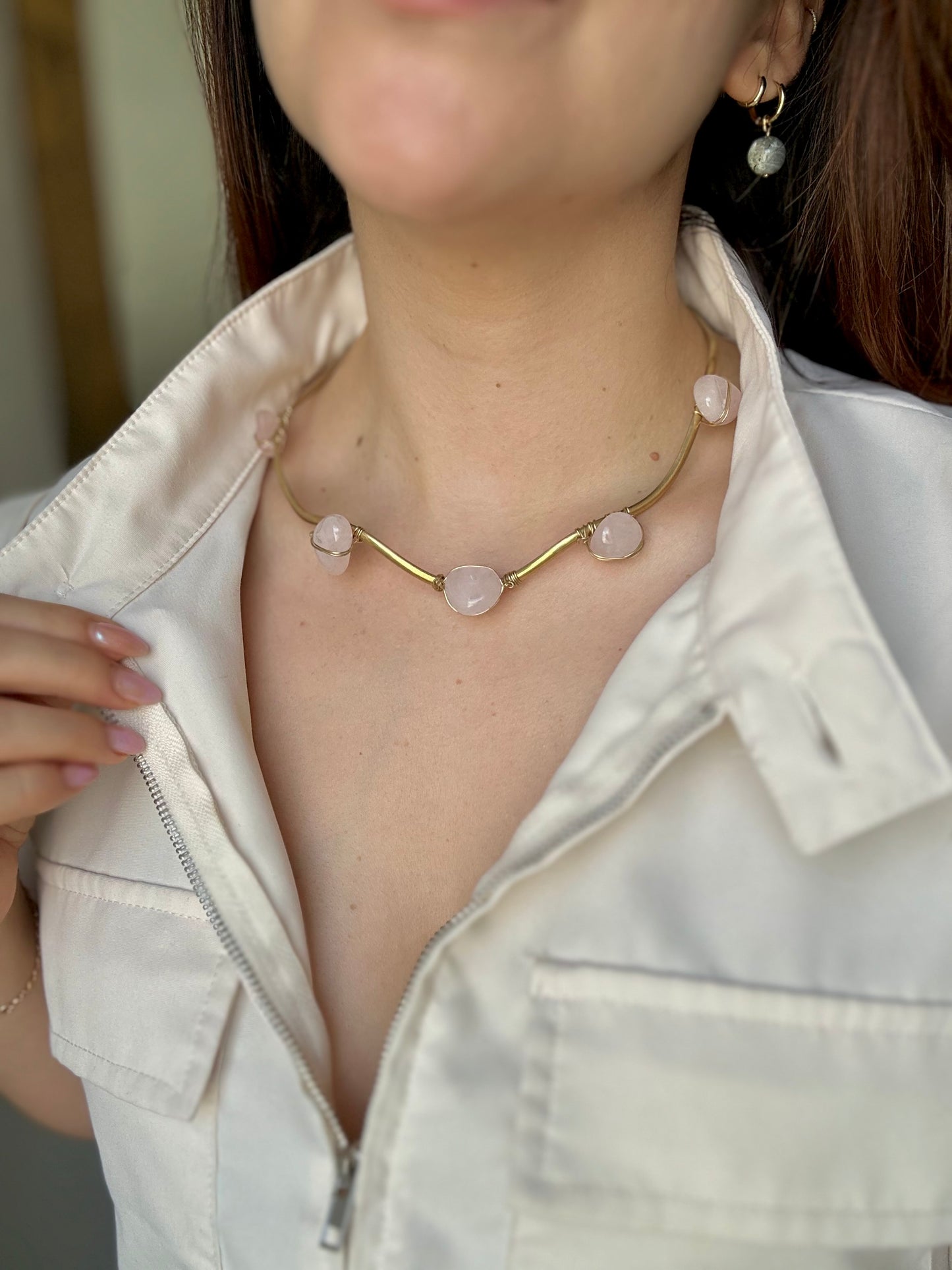 Collar Cuarzo Rosa
