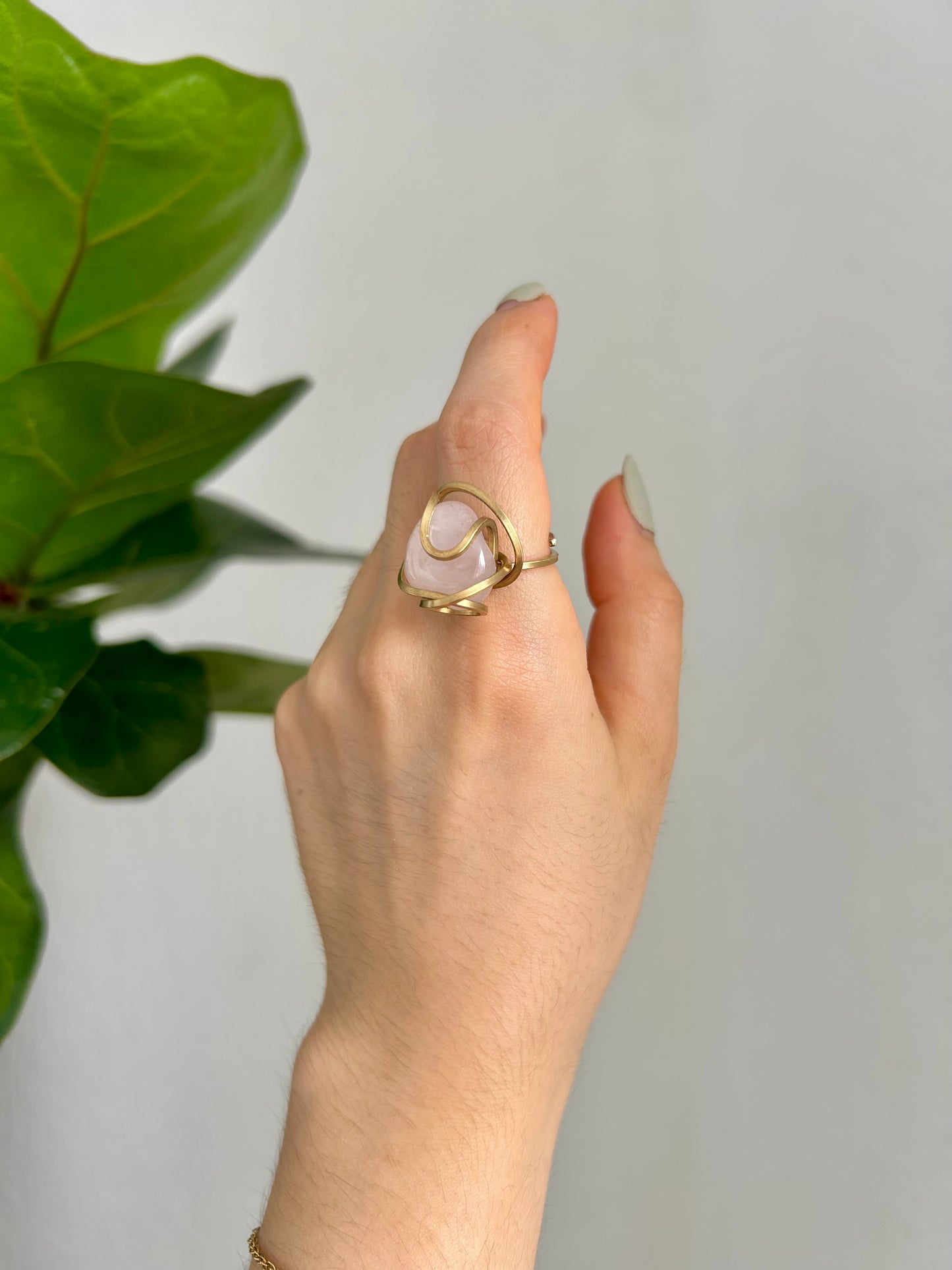 Anillo Cuarzo Rosa