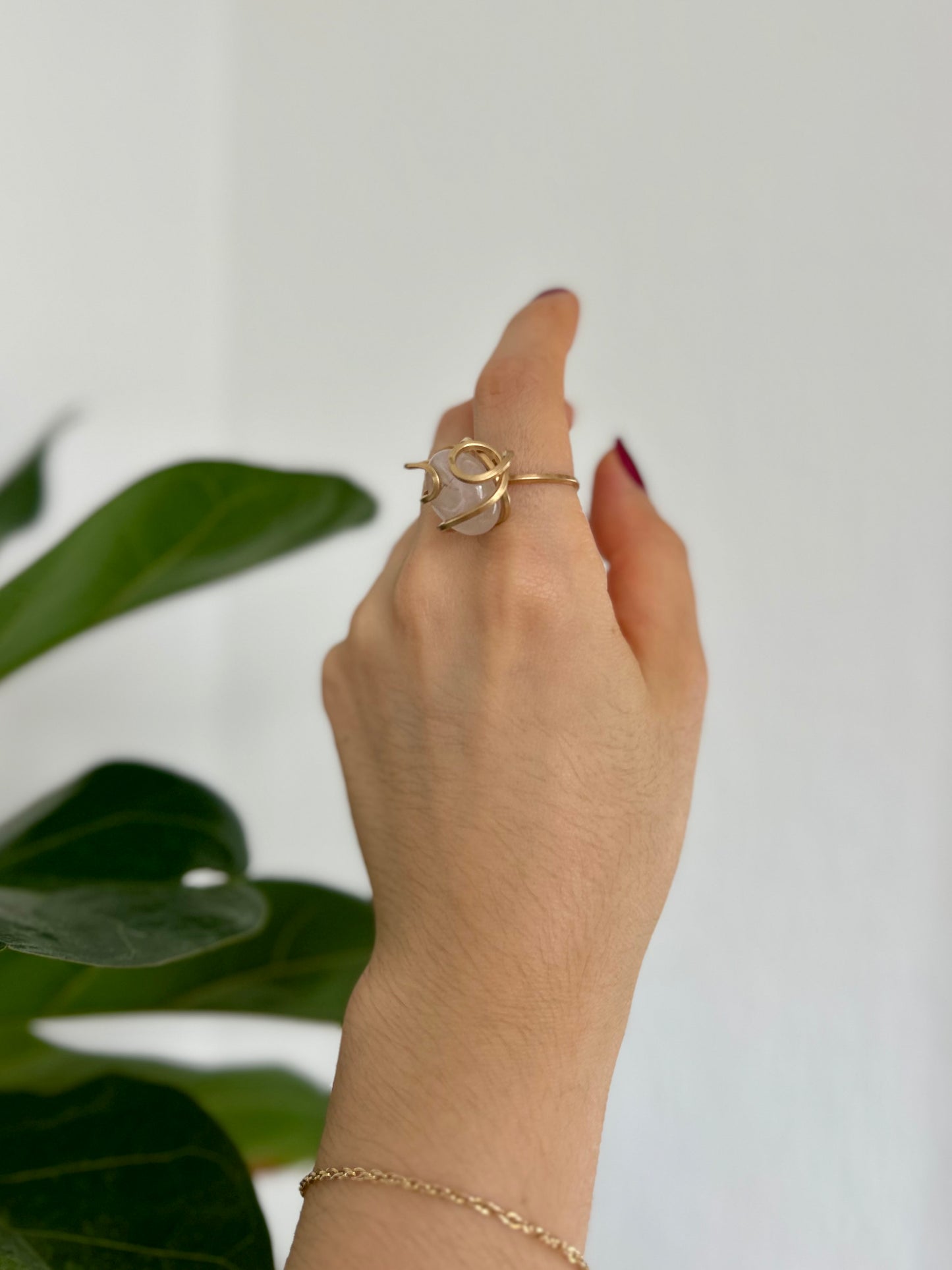 Anillo Cuarzo Rosa