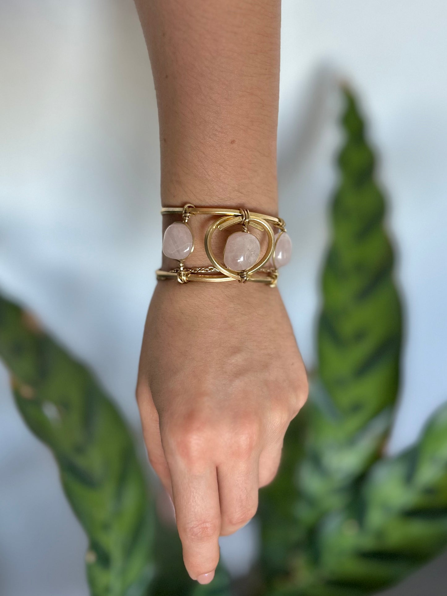 Brazalete Cuarzo Rosa