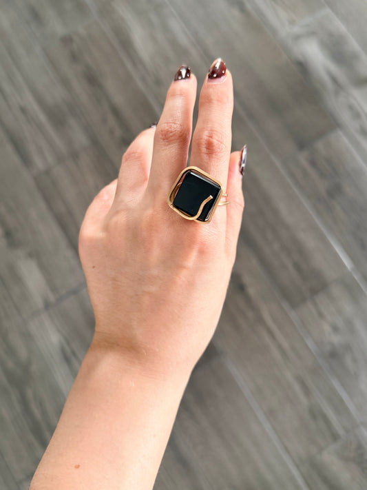 Anillo Obsidiana Negra
