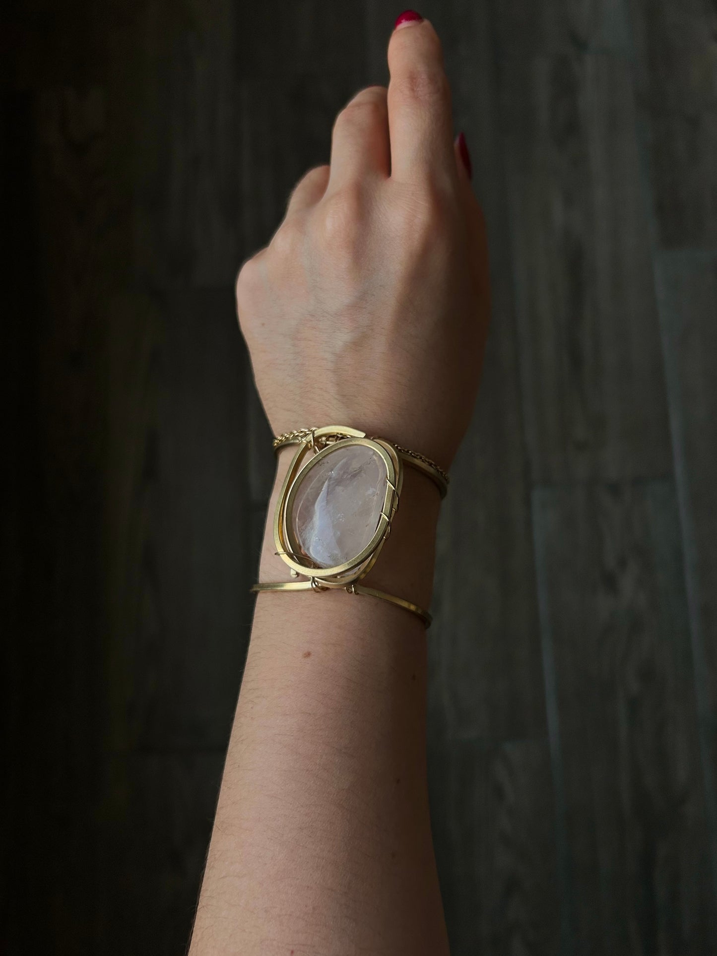 Brazalete Cuarzo Rosa