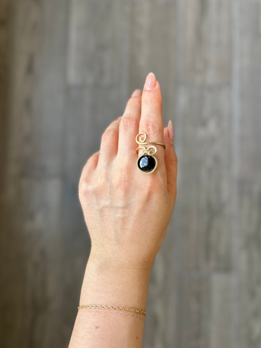 Anillo Obsidiana Negra