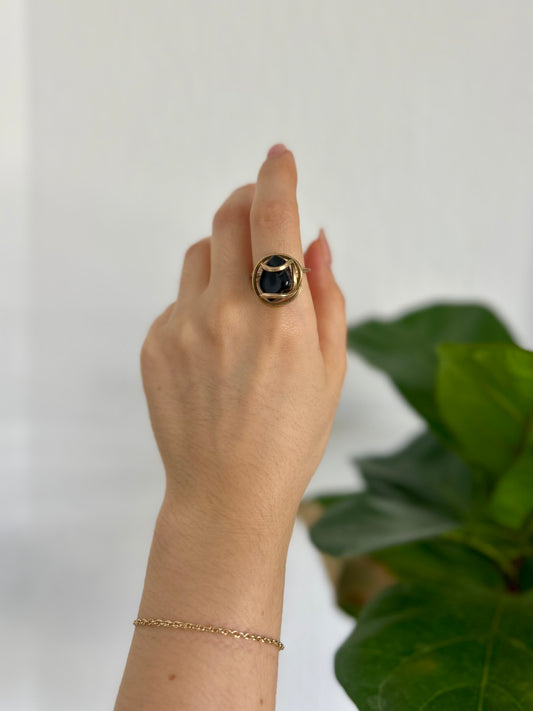 Anillo Obsidiana Negra
