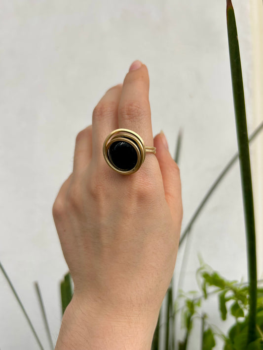 Anillo Obsidiana Negra