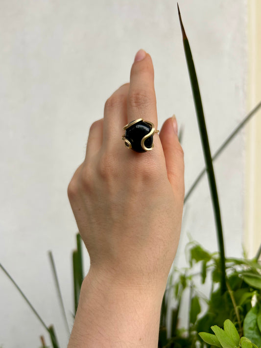 Anillo Obsidiana Negra