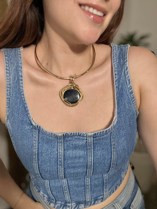 Collar Obsidiana Negra