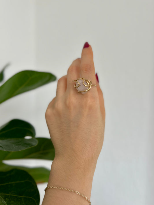 Anillo Cuarzo Rosa