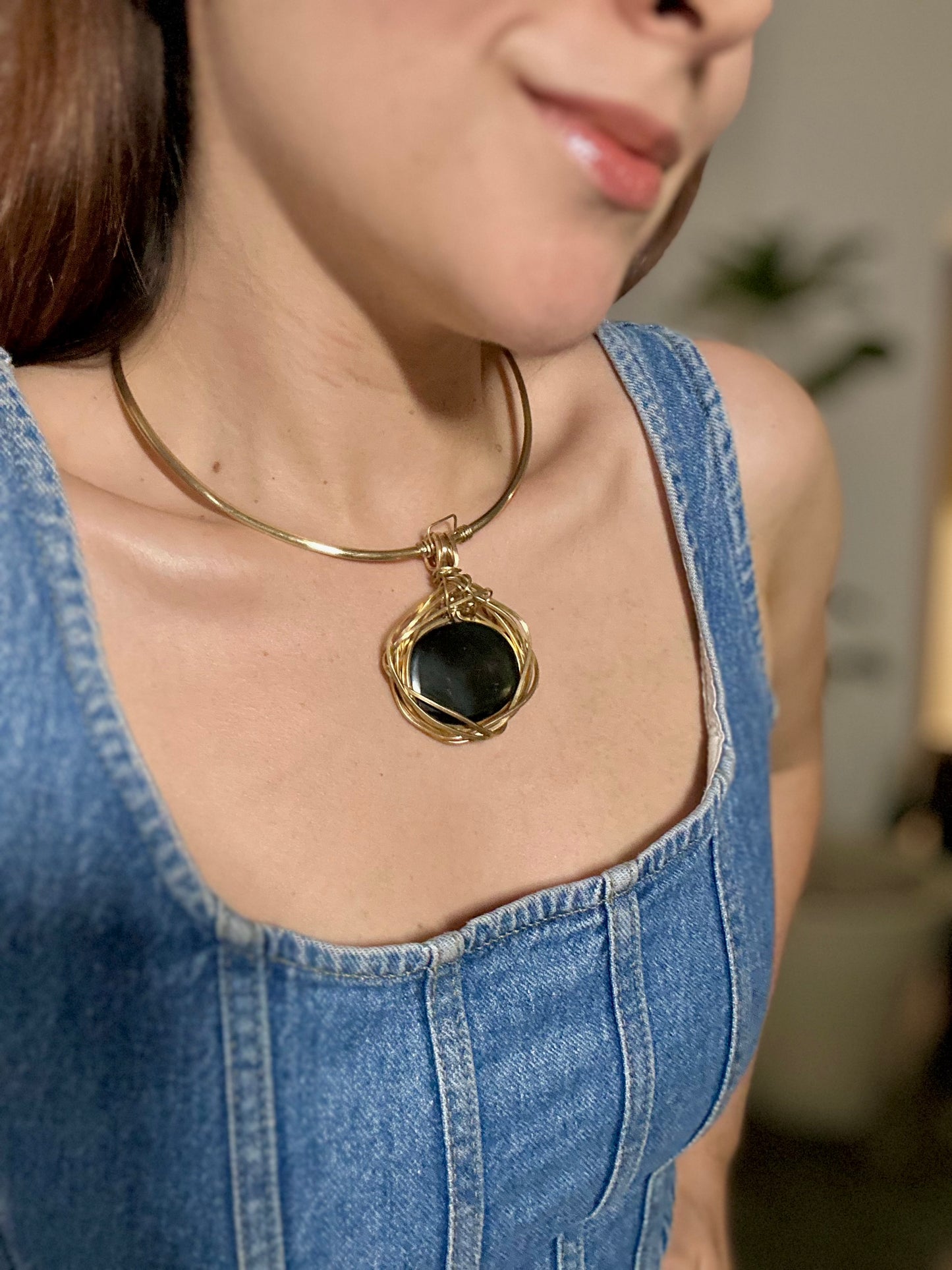 Collar Obsidiana Negra