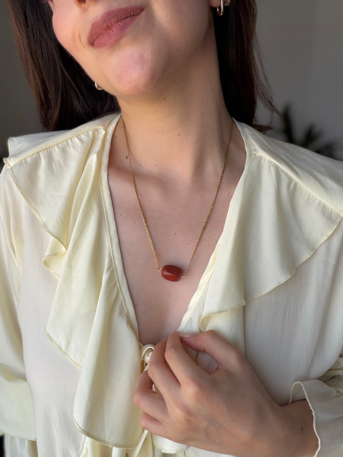 Collar Pop Jaspe Rojo