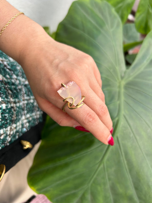 Anillo Cuarzo Rosa