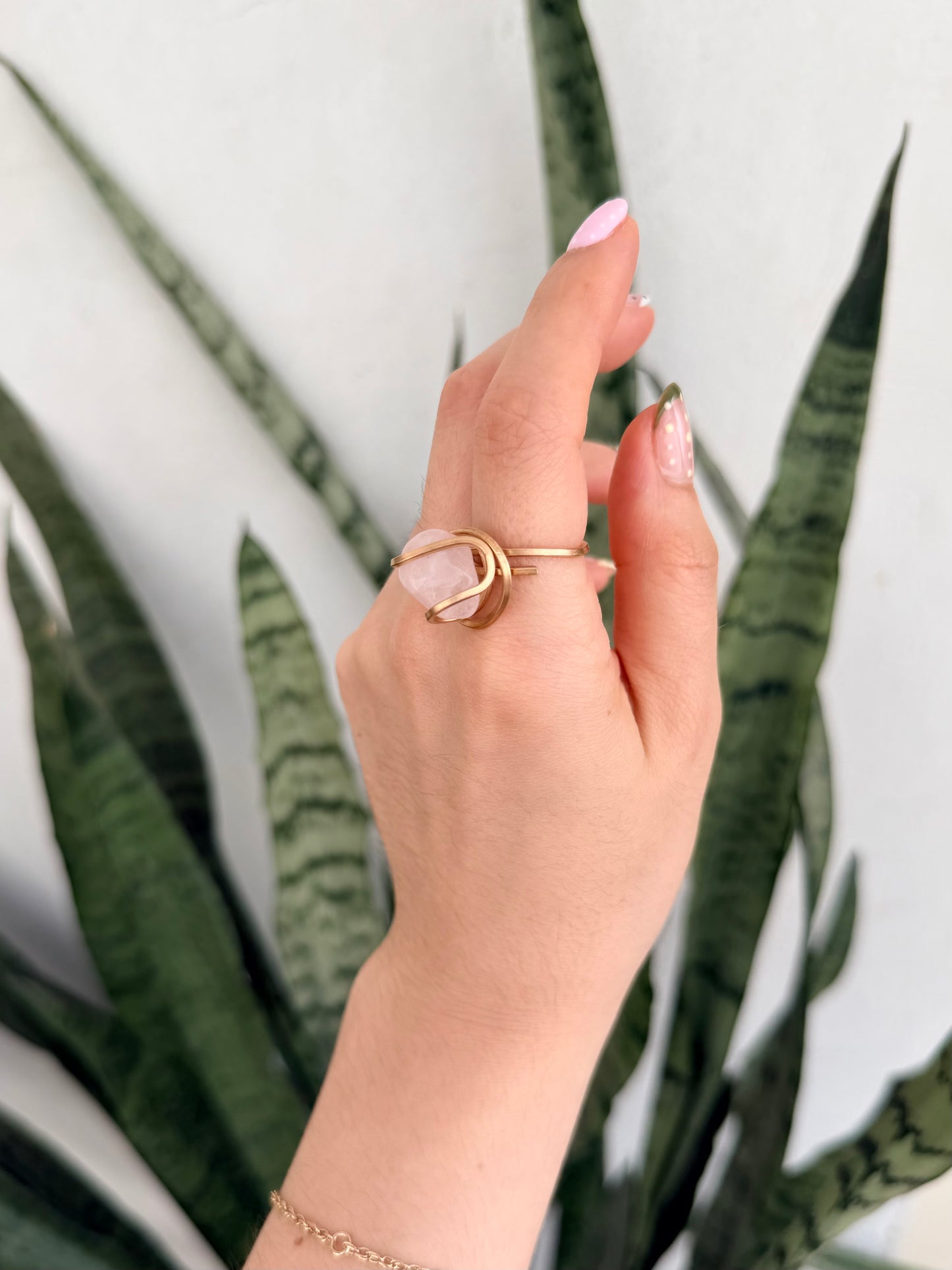 Anillo Cuarzo Rosa