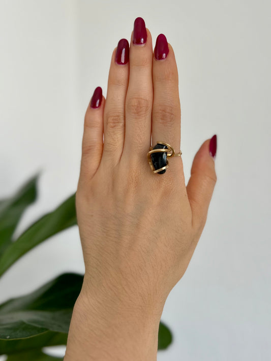 Anillo Obsidiana Negra