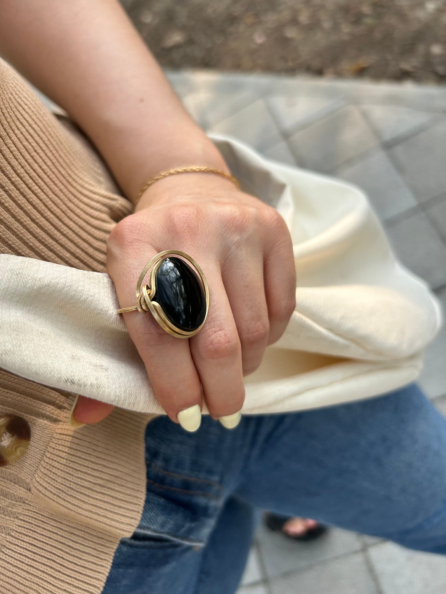 Anillo Obsidiana Negra