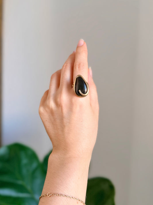 Anillo Obsidiana Negra