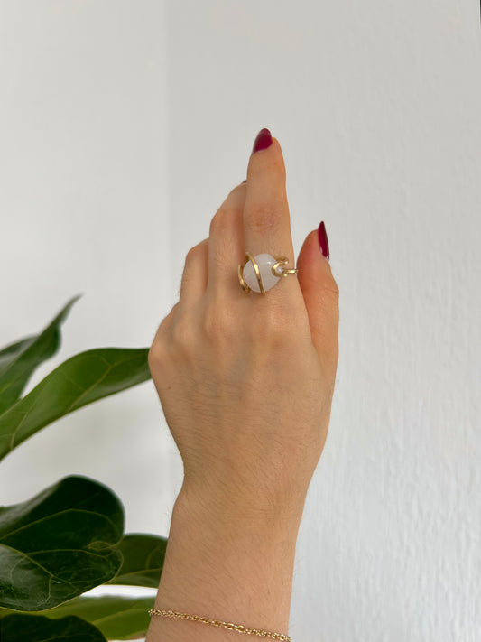 Anillo Cuarzo Rosa