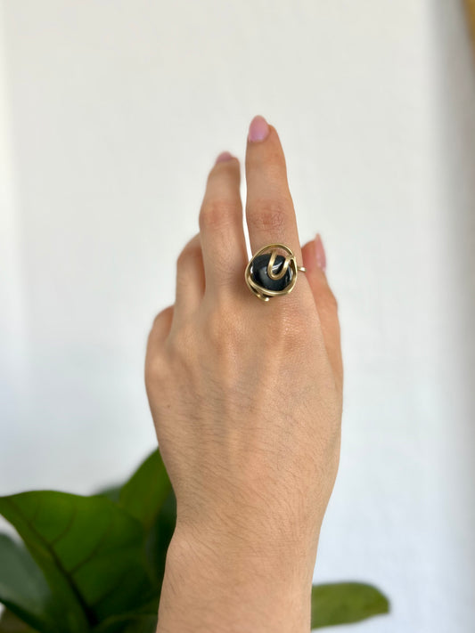 Anillo Obsidiana Negra