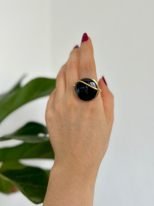 Anillo Obsidiana Negra