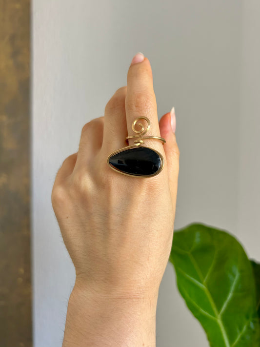 Anillo Obsidiana Negra