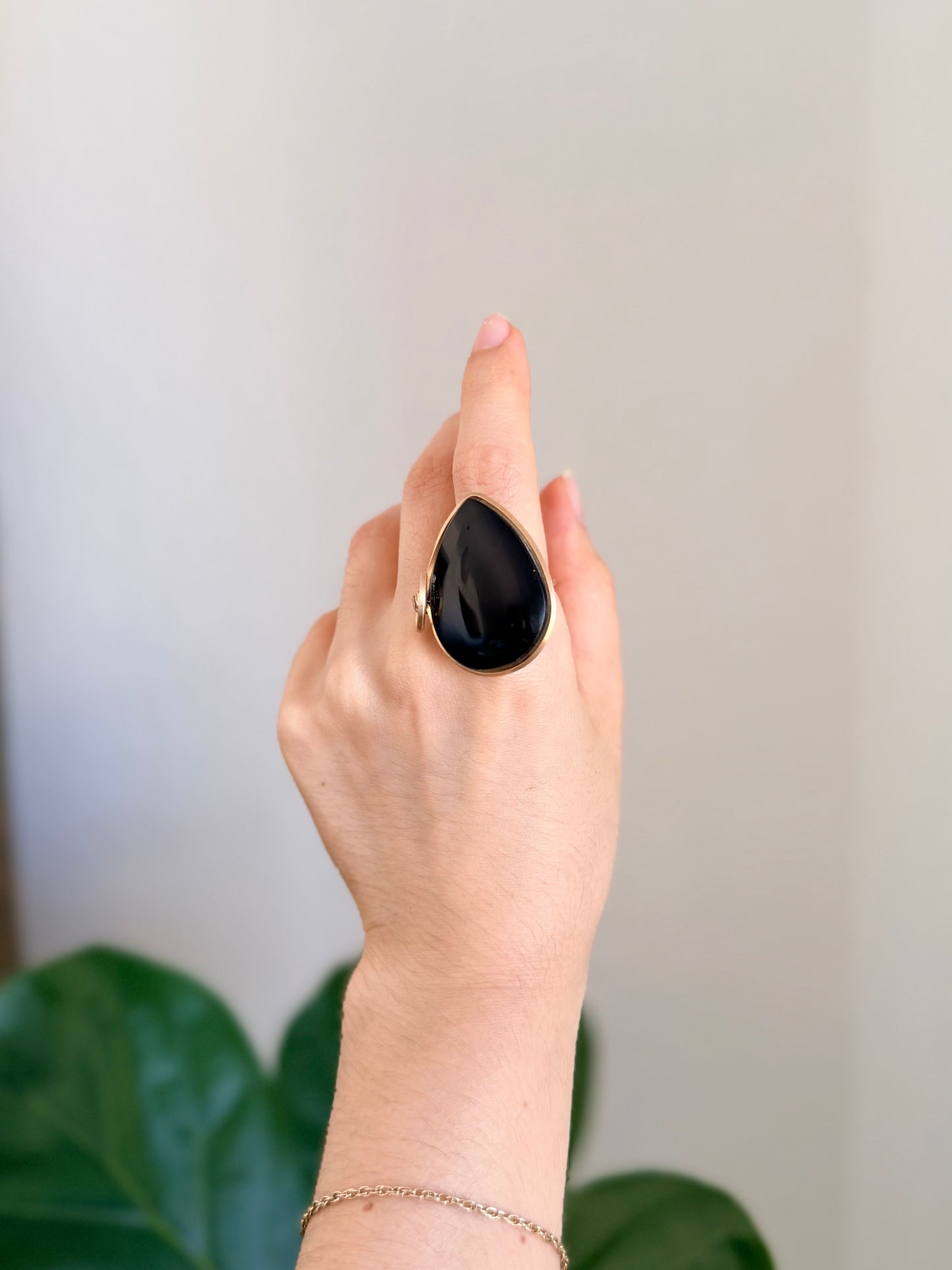 Anillo Obsidiana Negra