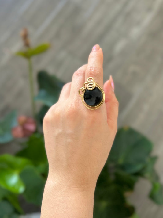 Anillo Obsidiana Negra