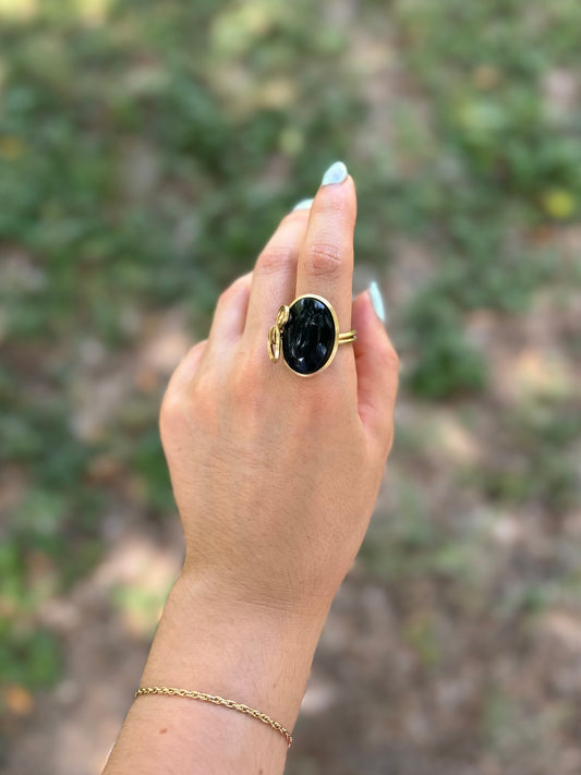 Anillo Obsidiana Negra