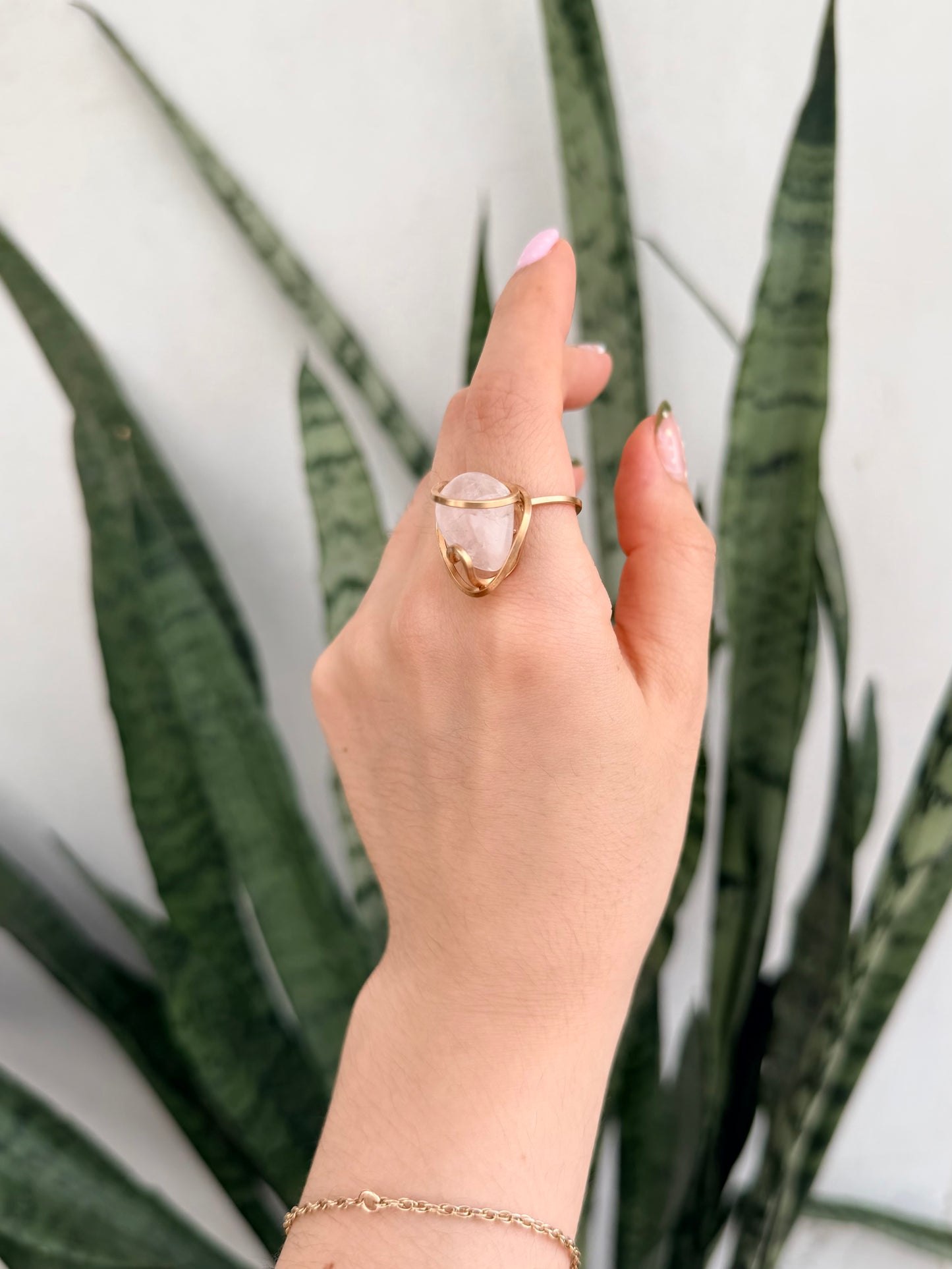 Anillo Cuarzo Rosa