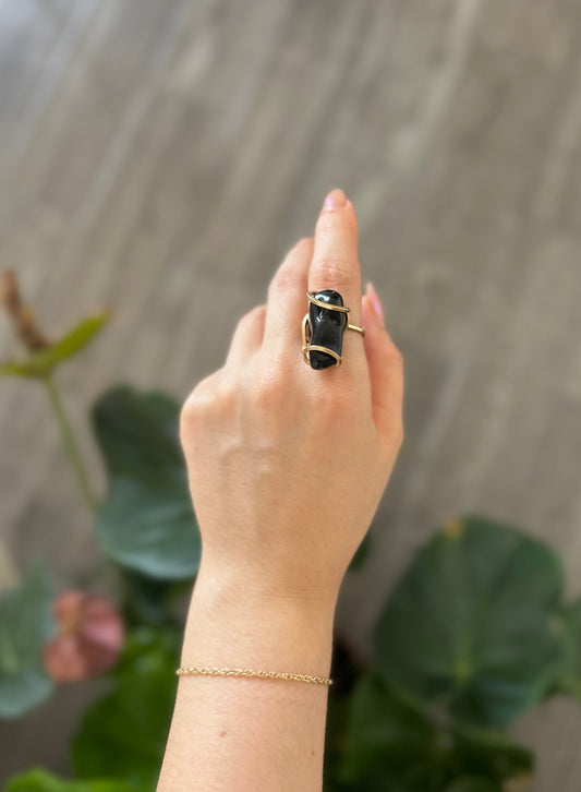 Anillo Obsidiana Negra
