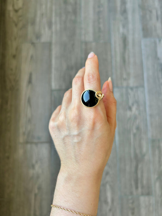 Anillo Obsidiana Negra