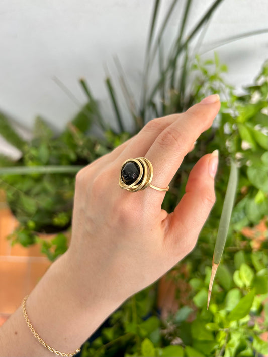 Anillo Obsidiana Negra