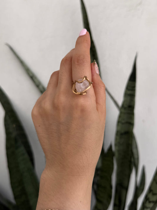 Anillo Cuarzo Rosa