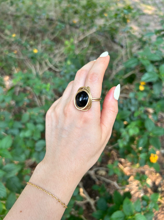 Anillo Obsidiana Negra
