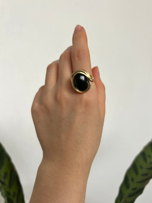 Anillo Obsidiana Negra