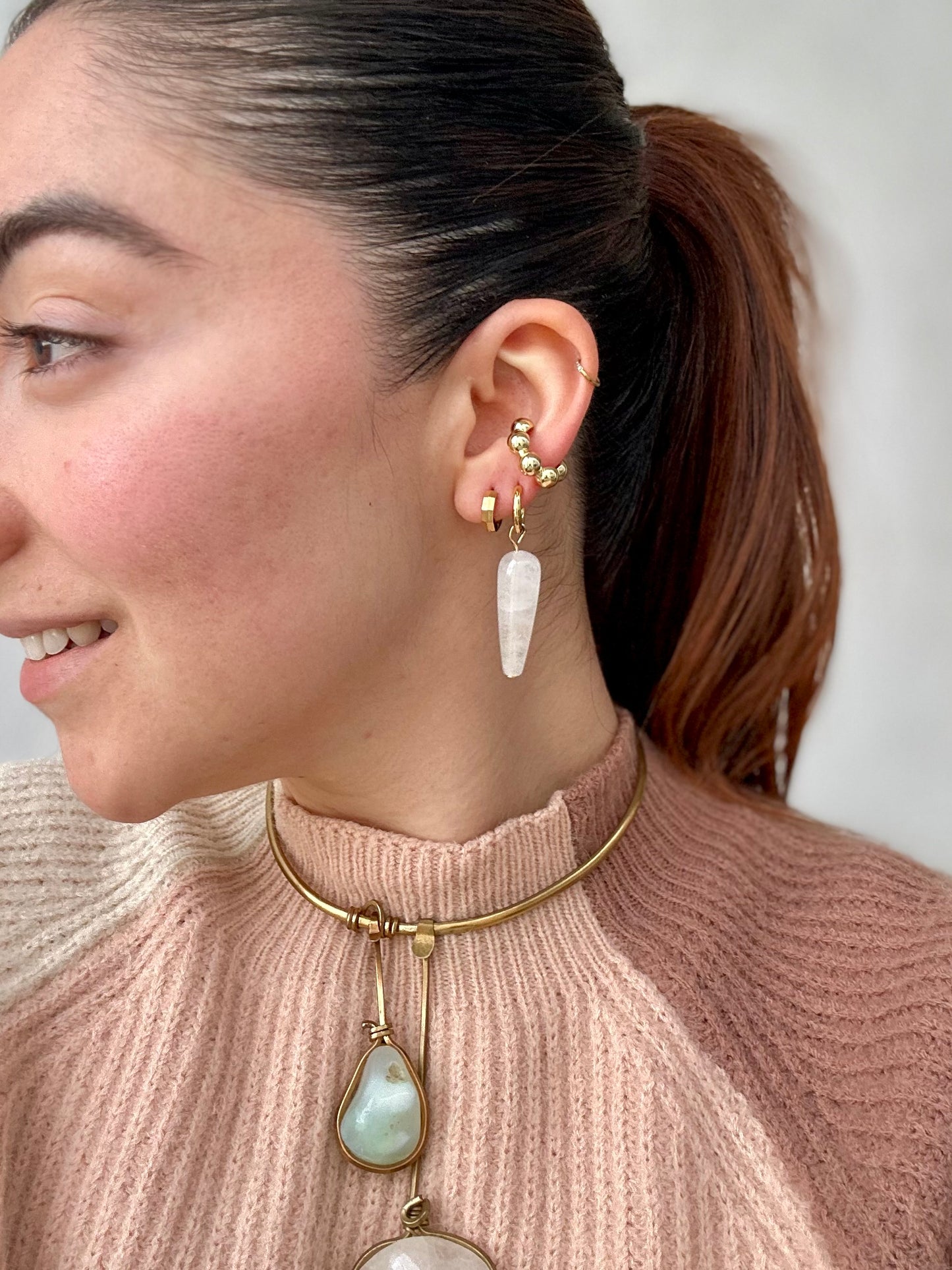 Aretes Cuarzo Transparente