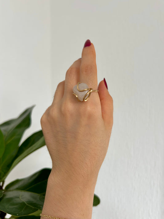 Anillo Cuarzo Rosa
